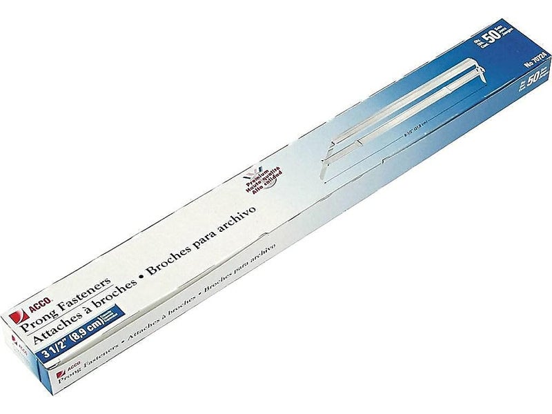 ACCO Brands مجموعة مشابك براندز بريميوم من أكو بحجم 8 1/4 بوصة مع ثقبين، سعة 3 1/2 بوصة، 50 حزمة (A7070724H) - Image 2