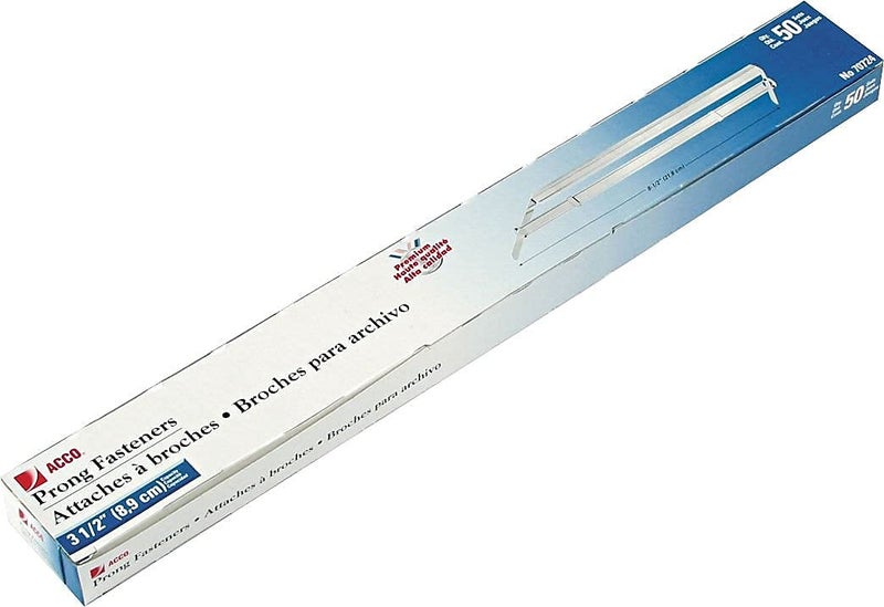 ACCO Brands مجموعة مشابك براندز بريميوم من أكو بحجم 8 1/4 بوصة مع ثقبين، سعة 3 1/2 بوصة، 50 حزمة (A7070724H) - Image 3