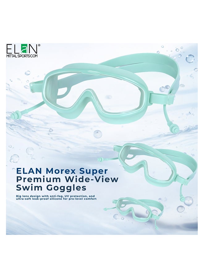 Elan ELAN Morex SG100 Super Premium Swim Goggles - Sea Green - Integrated Leak-Proof Ear Plugs - High-Definition Anti-Fog & UV Protection - Ultra-Soft Silicone Vacuum Seal - Elite 2-in-1 Design for Professional Use - Premium Goggles for Performance, Durability and Everyday Use - Image 5