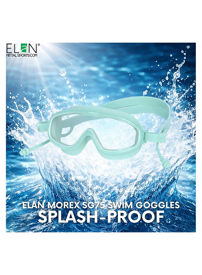 Elan ELAN Morex SG100 Super Premium Swim Goggles - Sea Green - Integrated Leak-Proof Ear Plugs - High-Definition Anti-Fog & UV Protection - Ultra-Soft Silicone Vacuum Seal - Elite 2-in-1 Design for Professional Use - Premium Goggles for Performance, Durability and Everyday Use - Image 2