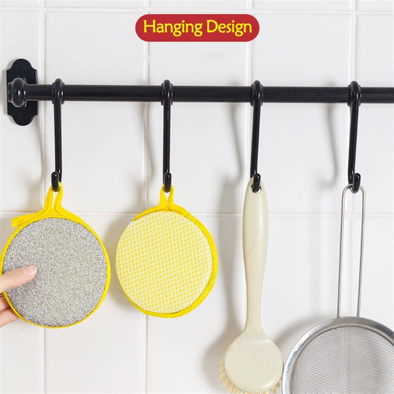 Double Sided Dishwashing Sponges 5Pcs Pink Kitchen Cleaning Scrubber - Image 5