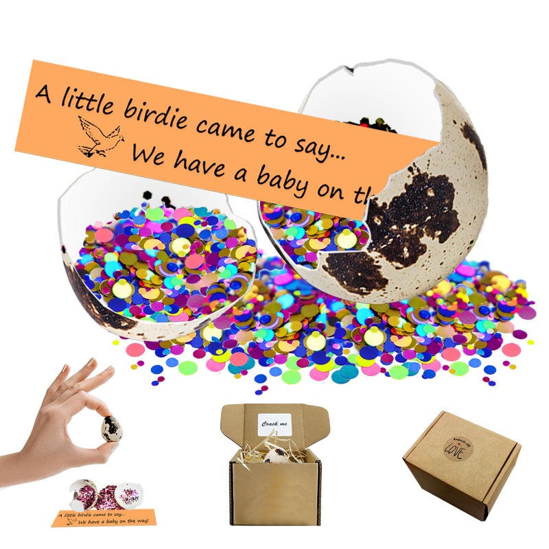 1DFAUL Surprise Quail Egg Pregnancy Announcements, Funny Baby Announcements Ideas Gifts, Quail Eggs Perfect for Grandparents Future Dad,or Friends - Image 1