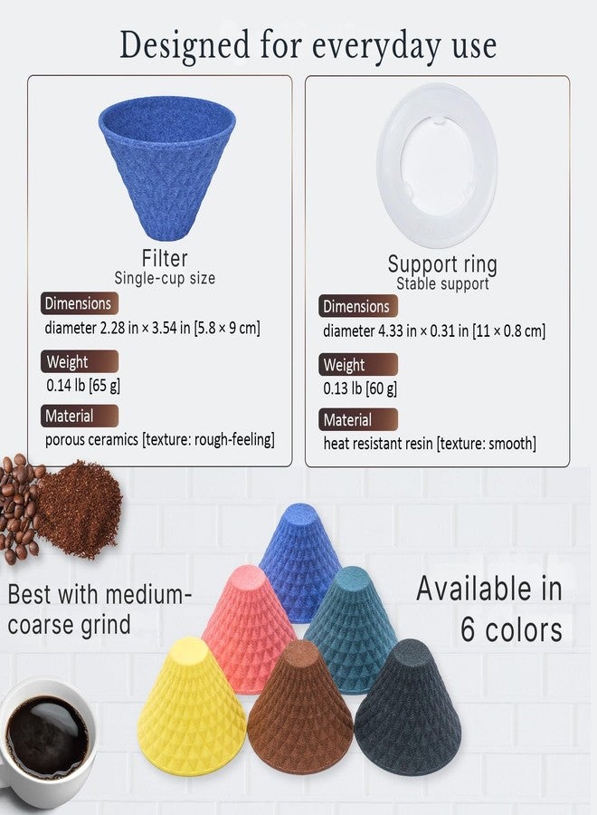 Wablade ekubo one drip Ceramic Coffee Filter Pour Over Cone Dripper, Paperless Permanent Reusable Manual Brewer, No Paper Filter, Fuller Flavor Rich Aroma, 1–2 Cup, Made in Japan (Brown) - Image 5