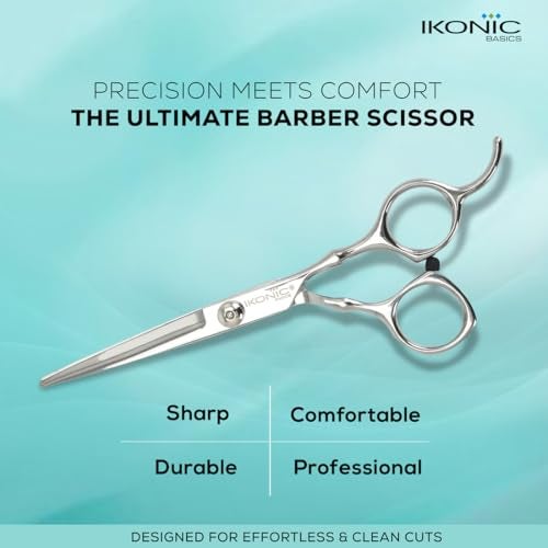 Ikonic Basic Hair Cutting Scissor 717C -7" Stainless Steel Hair Shears for Thinning, Hairdressing , Styling, Barber / Beauty Salon, Parlours Professional / Personal use for Men & Women - Image 4