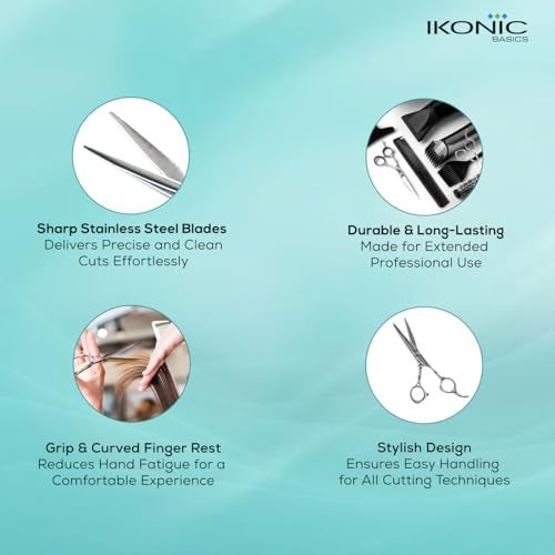 Ikonic Basic Hair Cutting Scissor 717C -7" Stainless Steel Hair Shears for Thinning, Hairdressing , Styling, Barber / Beauty Salon, Parlours Professional / Personal use for Men & Women - Image 5