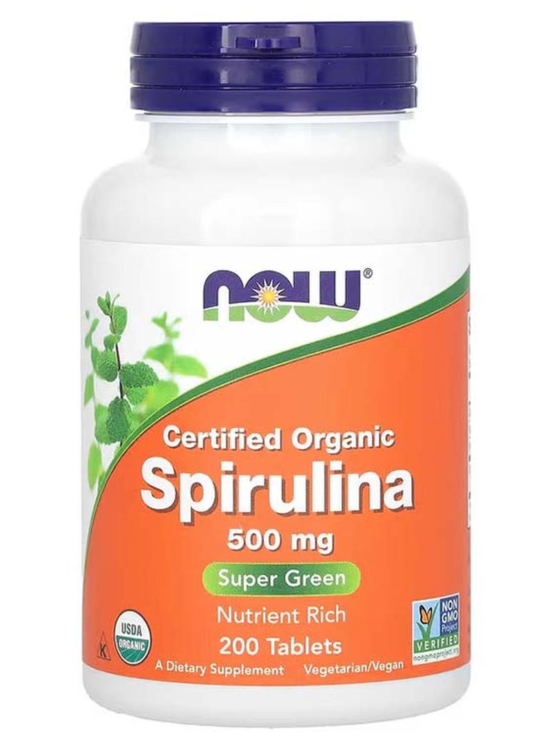 ناو فودز سبيرولينا عضوية 500 ملجم - 200 قرص - Image 1