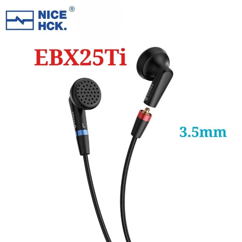 Nicehck EBX25Ti Hi-Fi Earphones, 14.2mm Beryllium-Coated Dome Diaphragm, Wired Earbud, Titanium Mmcx Iem, 3.5mm - Image 1