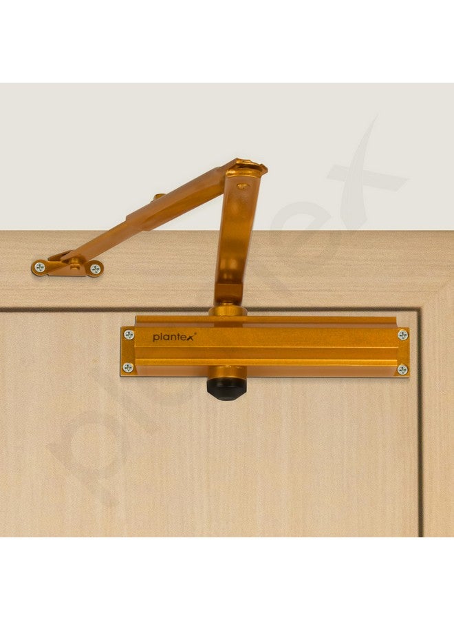 Plantex Heavy Duty Door Closer/Aluminium Door Closer for Wooden Door/75kg Hydraulic Door Closer for Home/Office/Hotel/Wide 180 Degree Opening (ISO 9001 Certified) - Golden - Image 2