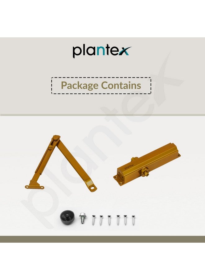 Plantex Heavy Duty Door Closer/Aluminium Door Closer for Wooden Door/75kg Hydraulic Door Closer for Home/Office/Hotel/Wide 180 Degree Opening (ISO 9001 Certified) - Golden - Image 5