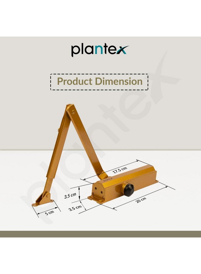 Plantex Heavy Duty Door Closer/Aluminium Door Closer for Wooden Door/75kg Hydraulic Door Closer for Home/Office/Hotel/Wide 180 Degree Opening (ISO 9001 Certified) - Golden - Image 4