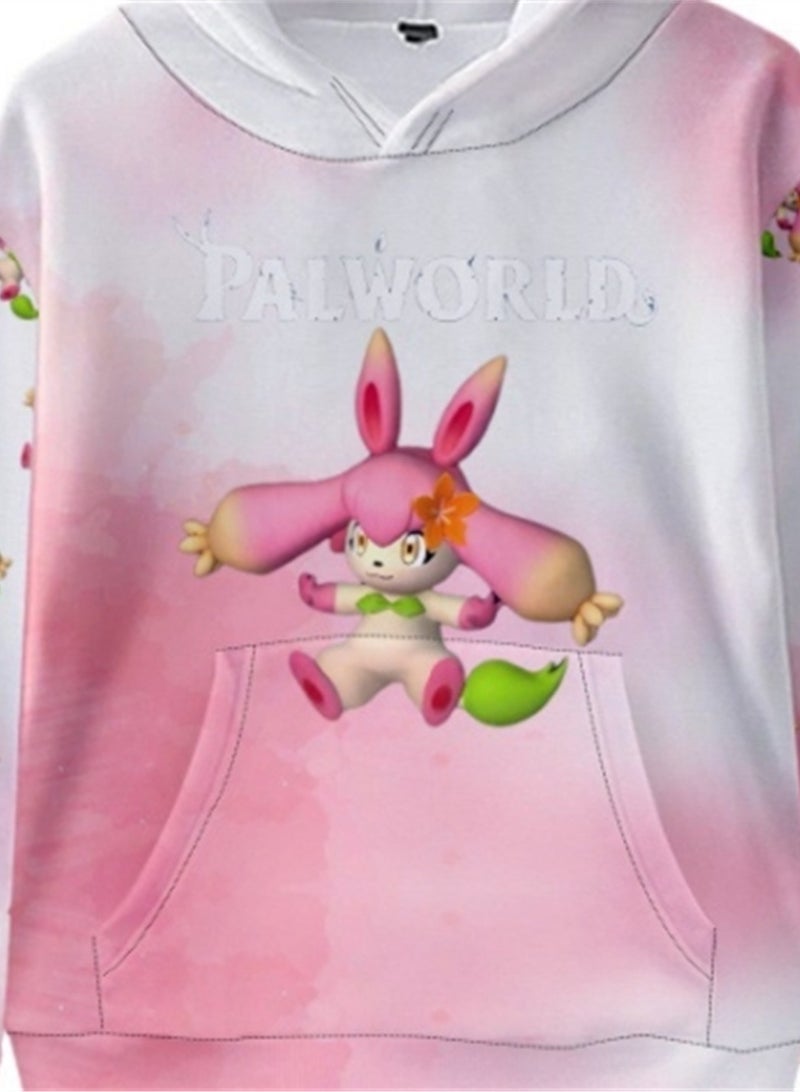 Palworld Phantom Beast Pallu 3D Digital Printing Cat Ears Hooded Sweatshirt - Image 4