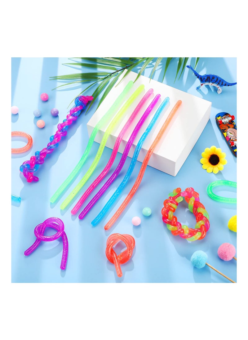 Generic - Colorful Noodle Stretchy String Fidget Toys Elastic Strings for Birthday Party Treasure Box Classroom Rewards Carnival Prizes Colour Random, 24 Pcs - Image 1