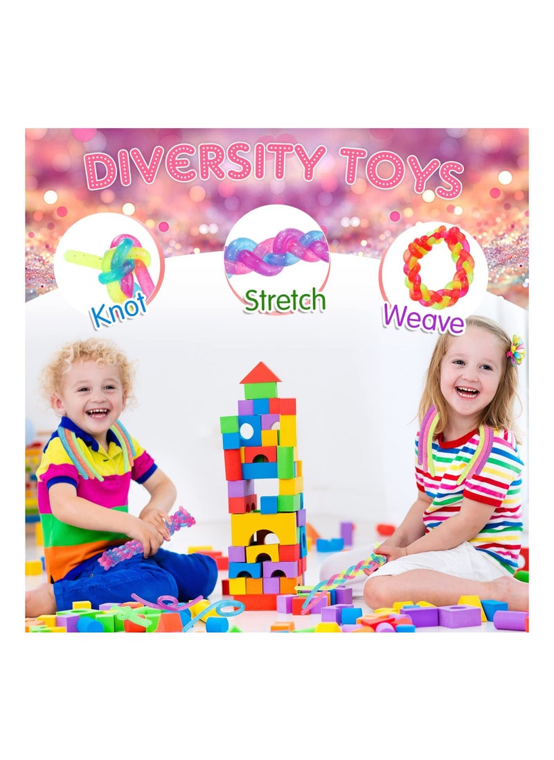 Generic - Colorful Noodle Stretchy String Fidget Toys Elastic Strings for Birthday Party Treasure Box Classroom Rewards Carnival Prizes Colour Random, 24 Pcs - Image 1