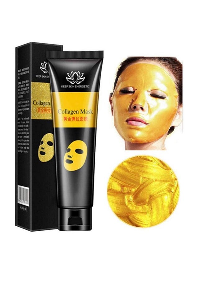 KlsyChry 24K Gold Mask Collagen Peel Off Face Mask Blackhead Remover Facial Mask Mud Anti Wrinkle Skin Care Face Lifting Firming Moisturize 60G  - Image 1