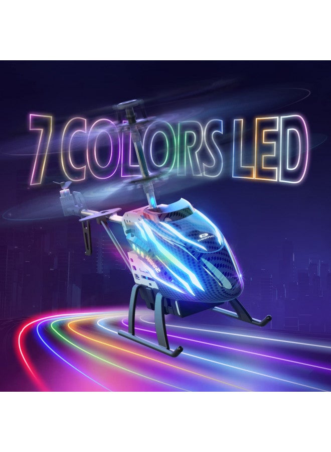 DEERC طائرة هليكوبتر تحكم عن بعد DEERC DE23، طائرات هليكوبتر RC مع 7 ألوان ضوء، بطاريتين قابلة للتبديل للعب لمدة 24 دقيقة، تثبيت الارتفاع، زر واحد للإقلاع/الهبوط، لعبة طائرة داخلية بتردد 2.4GHz للأولاد والبنات - Image 3