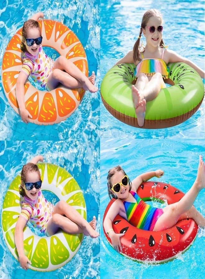 VENDICS Inflatable Pool Floats Swim Tubes Rings(2 Pack), Big Beach Swimming Toys for Kids Raft Floaties Toddlers (Fruit Swimming Tubes + Donut Swimming Tube) 3-5 Year - Image 4