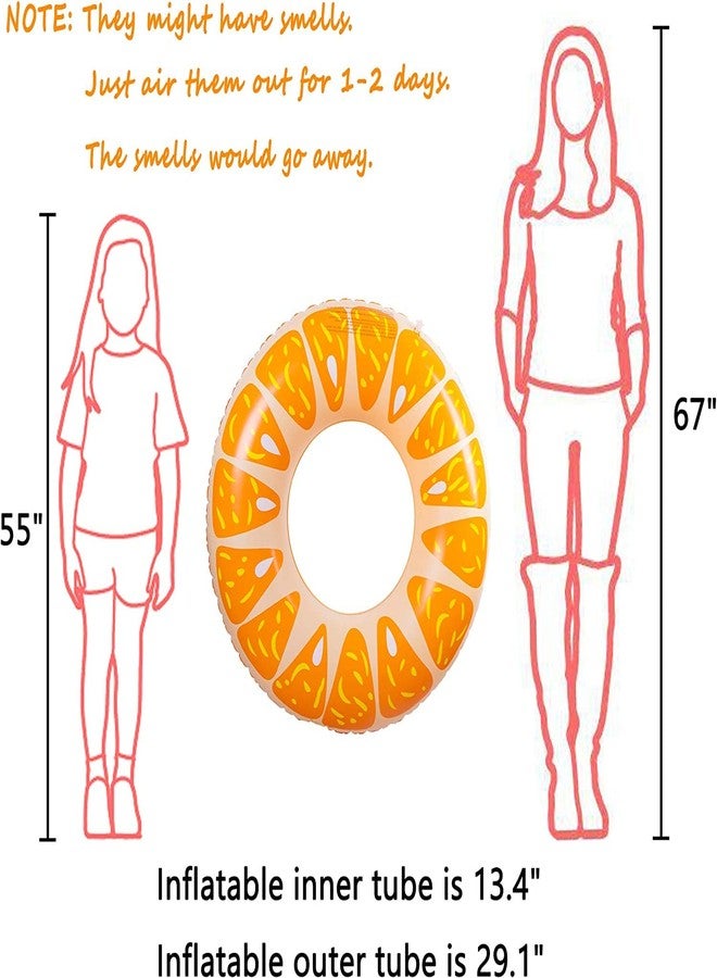 VENDICS Inflatable Pool Floats Swim Tubes Rings(2 Pack), Big Beach Swimming Toys for Kids Raft Floaties Toddlers (Fruit Swimming Tubes + Donut Swimming Tube) 3-5 Year - Image 3