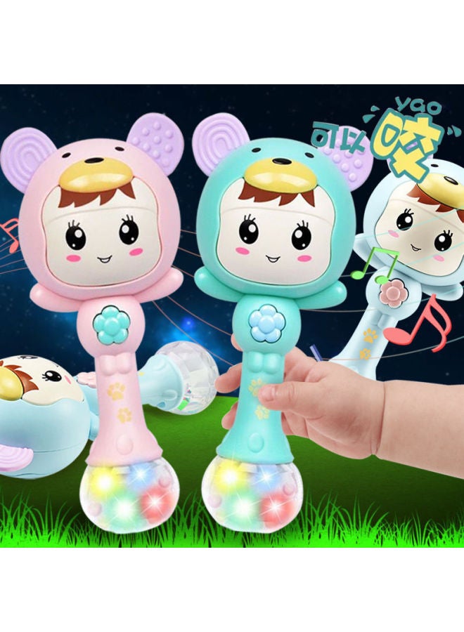 Newborn Infant Educational Early Education Music Teether Sand Hammer Stick Rattle Suit 0 To 1 Year Old 6 Months Toys-Color:Cute Pink + Rattle 4 Pieces + Manhattan Ball + Tumbler 5 - Image 2