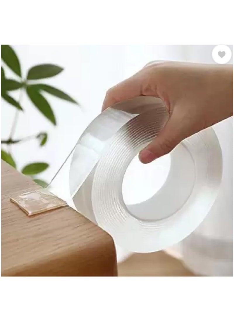 Generic QINPIN Double-Sided Heavy Duty Transparent Strong Glue Reusable Ivy Grip Tape for Wall, Floor, Carpet, Furniture  - Image 1