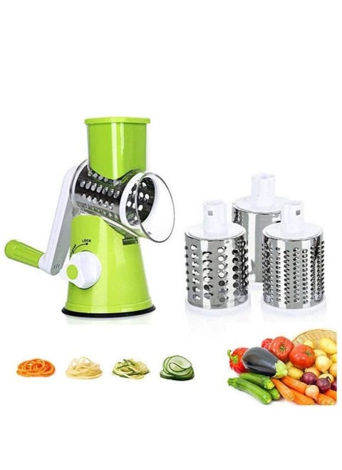 Manual Vegetable Cutter Slicer Grater Roller Shredder Vegetable Fruit Chopper Multifunction 3 in 1 Round Cutter Spiralizer Tools