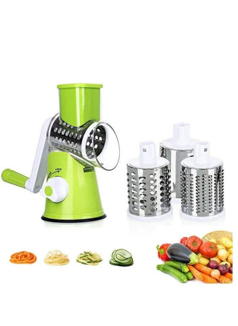Manual Vegetable Cutter Slicer Grater Roller Shredder Vegetable Fruit Chopper Multifunction 3 in 1 Round Cutter Spiralizer Tools