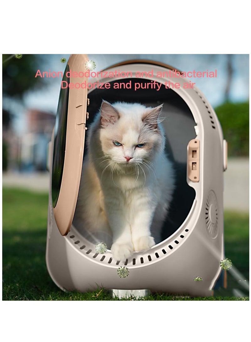 Arabest Pull Rod Pet Backpack with Inbuilt Cold Fog Cooling & Fan & Light, Pet Trolley Case with Silent Wheel, Suitable for Travel, Hiking, Spacious Pet Outdoor Backpack for Cats Puppies  - Image 5