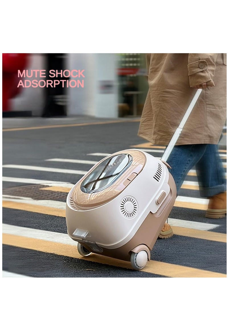 Arabest Pull Rod Pet Backpack with Inbuilt Cold Fog Cooling & Fan & Light, Pet Trolley Case with Silent Wheel, Suitable for Travel, Hiking, Spacious Pet Outdoor Backpack for Cats Puppies  - Image 2