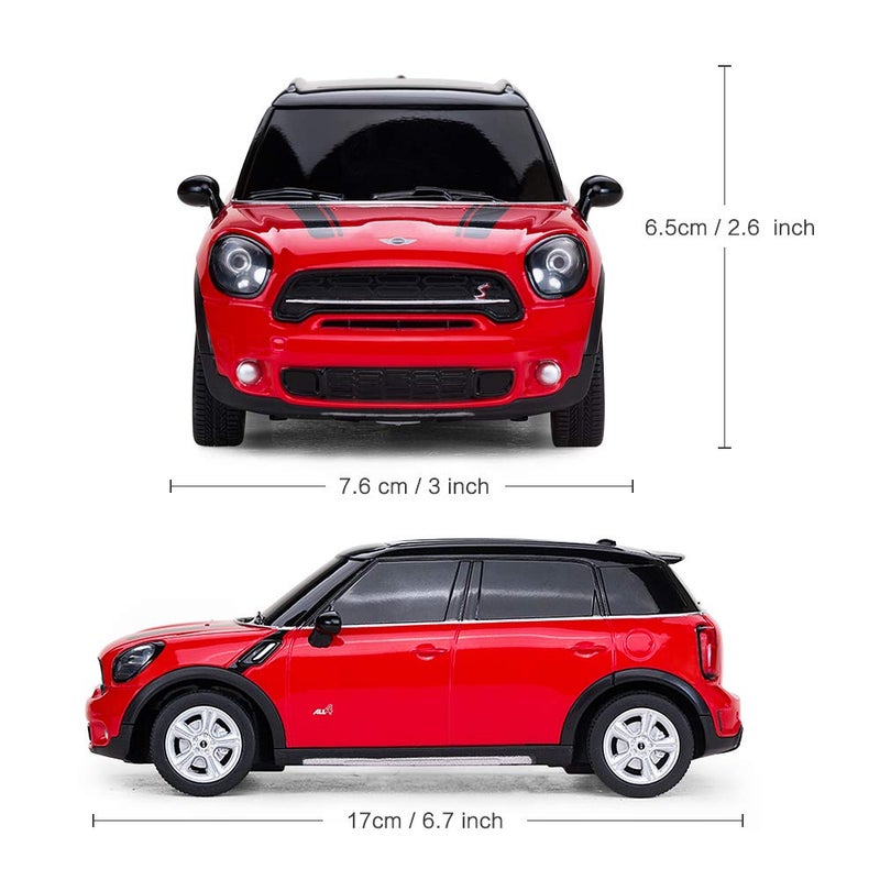 RASTAR BMW 1:24 RC Cars Remote Control Mini Cooper Countryman Model Car Toy Mini Cooper Car for Kids, Red - Image 4