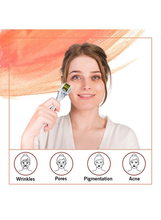Epyz Derma Roller Cosmetic Needling Instrument With 540 Needles For Acne Skin Hair Loss With Free Storage Case (0.5 Transparant Gold) - Image 3
