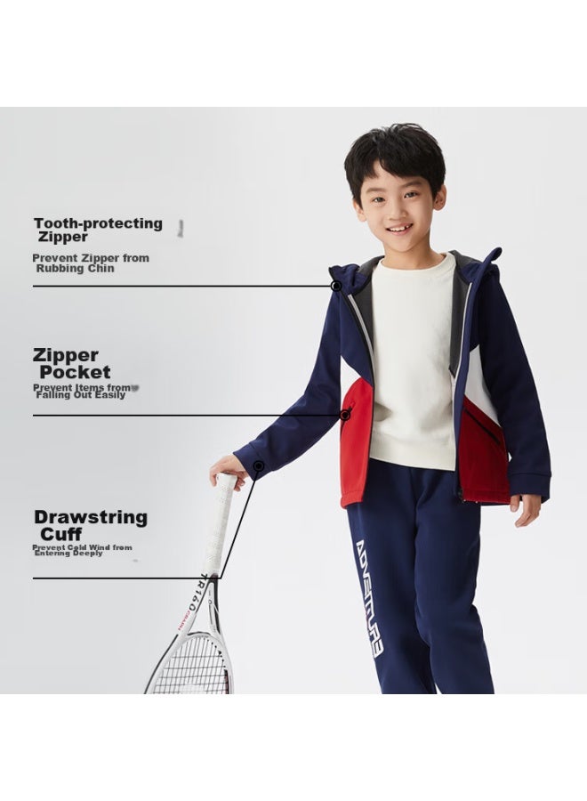 Toread Flagship Children's Jacket For Boys, Autumn And Winter Style, Warm And Windproof Soft Shell Sportswear, Energetic Red, Size 140 - Image 5