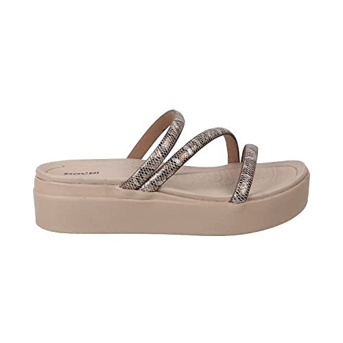 Mochi Women Beige Wedge Heel Comfort Sandal UK/7 EU/40 (34-97) - Image 2