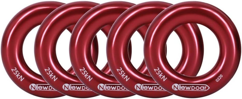 Newdoar Rappel Ring 25kN Gold Large O-Ring Rope Connector for Rock Climbing Arborist Rescue Hammock and Slackline - Image 1
