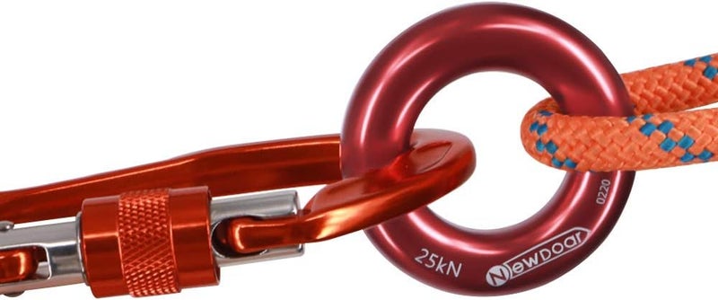 Newdoar Rappel Ring 25kN Gold Large O-Ring Rope Connector for Rock Climbing Arborist Rescue Hammock and Slackline - Image 4