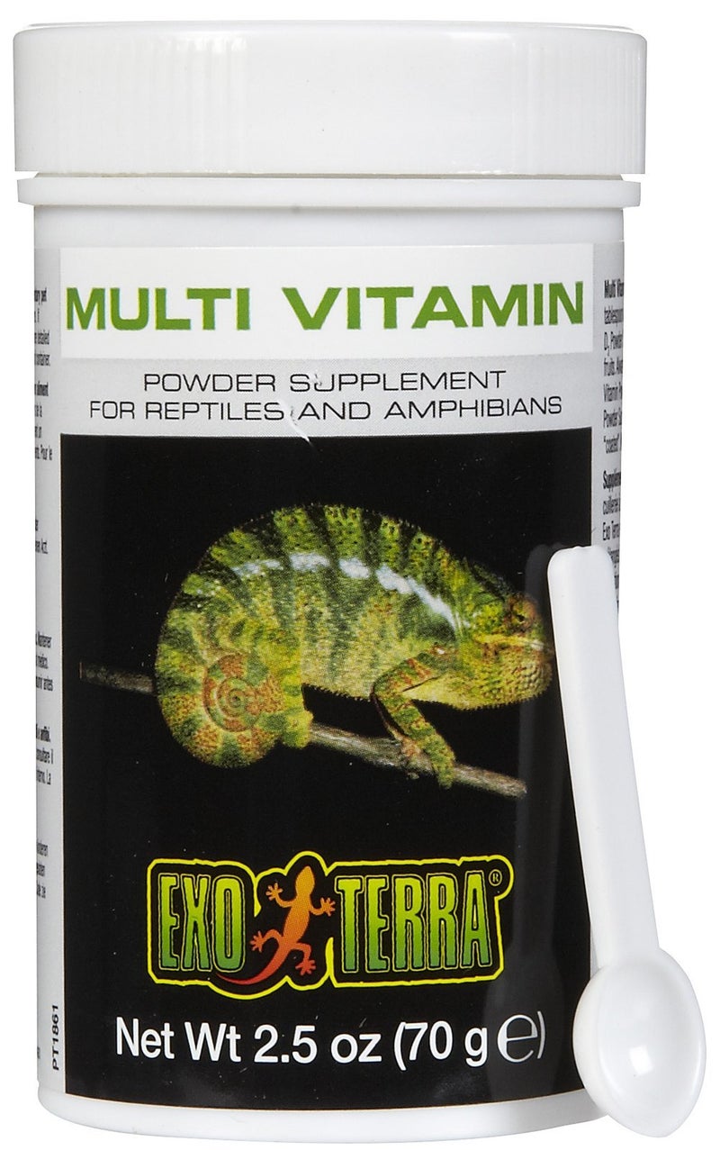 Exo Terra Multi Vitamin Powder Supplement for Reptiles & Amphibians - Balanced Blend of Vitamins, Minerals, Amino Acids & Trace Elements - Supports Growth, Reproduction & Vital Functions 2.5 oz - Image 1