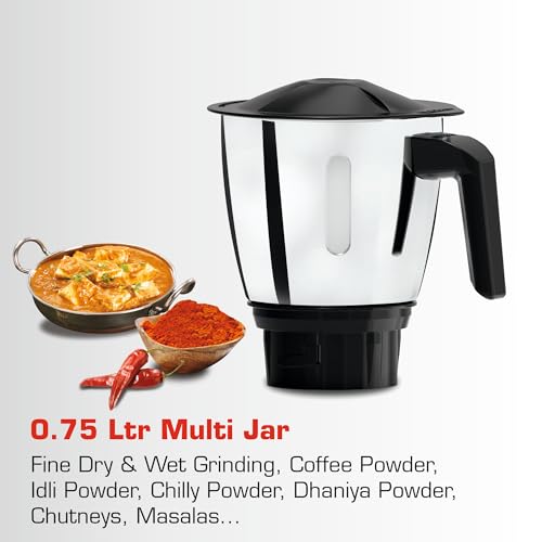 Vidiem EVA Royal 750W Mixer Grinder with 3 Jars | 750W mixer Grinder | 2 Years Product Warranty & 5 Years Motor Warranty | Red & Black - Image 5