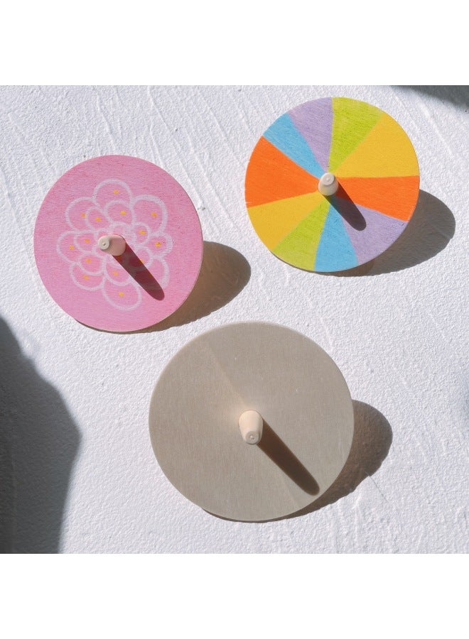 Wooden Gyro White Blank Wooden Gyro Children's Painting Graffiti Handmade DIY Decoration Creative Variety Gyro-Color:Single Opp Package-Specifications:8cm  - Image 4