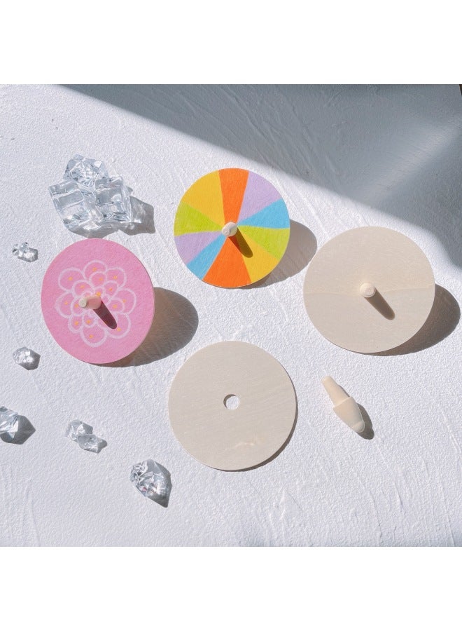 Wooden Gyro White Blank Wooden Gyro Children's Painting Graffiti Handmade DIY Decoration Creative Variety Gyro-Color:Single Opp Package-Specifications:8cm  - Image 2
