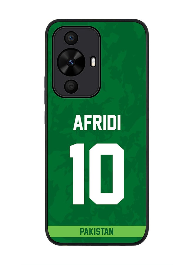 Stylizedd Rugged Black edge case for Huawei nova 12s / Huawei nova 11/ Huawei nova 12 Lite 4G, Slim fit Soft Cover - Team Pakistan AFRIDI, Jersey No 10 - Image 1
