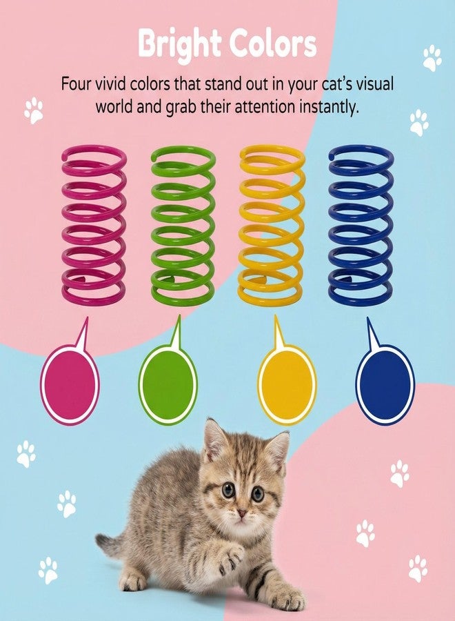 زونيكس ألعاب زنبركية للقطط المنزلية والقطط الصغيرة، عبوة من 12 قطعة من الزنبركات الحلزونية البلاستيكية الملونة، ألعاب تفاعلية للضرب والعض والمطاردة والصيد، ألعاب متينة وخفيفة الوزن للعب الفردي - Image 5