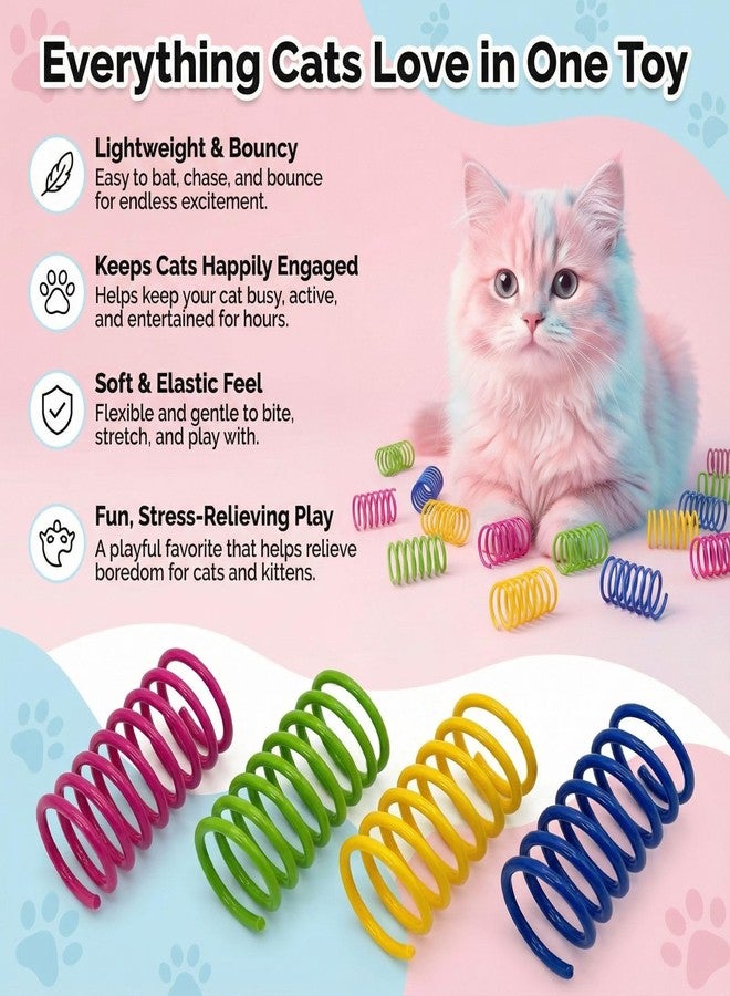 زونيكس ألعاب زنبركية للقطط المنزلية والقطط الصغيرة، عبوة من 12 قطعة من الزنبركات الحلزونية البلاستيكية الملونة، ألعاب تفاعلية للضرب والعض والمطاردة والصيد، ألعاب متينة وخفيفة الوزن للعب الفردي - Image 2