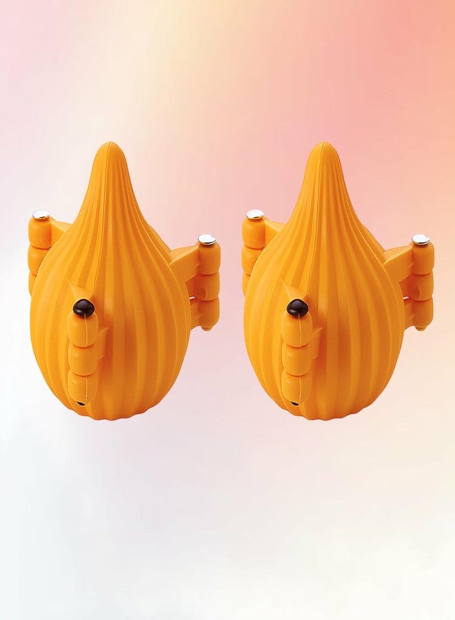 Oc9 Plastic 3 Fold Modak Maker Mould/Laddoo Moulder/Modak Shaper Sacha Set for Ganpati, Diwali, Dussehra, and Other Festival Orange (Pack of 2) - Image 1
