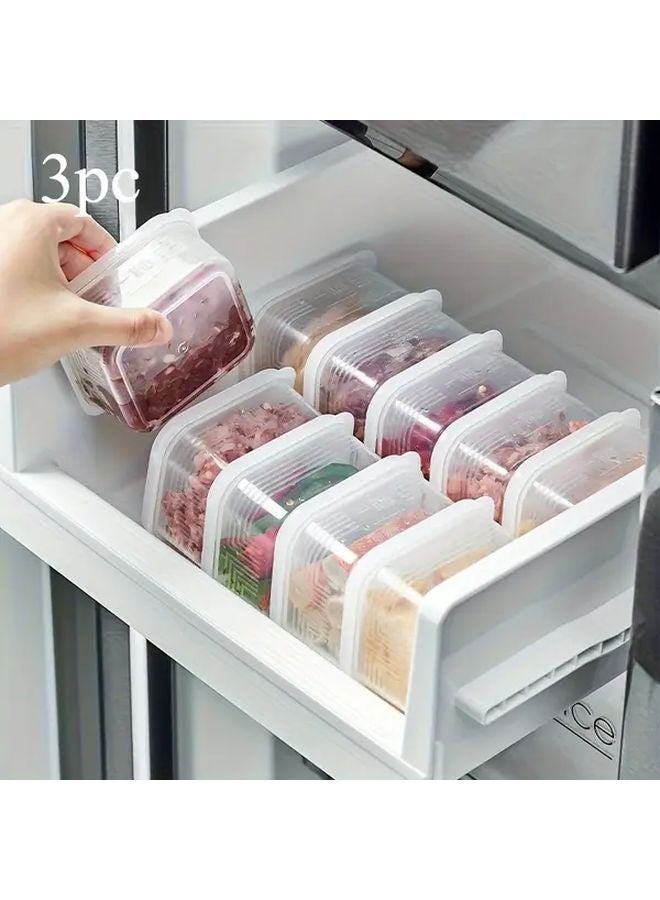 3pcs Refrigerator Frozen Meat Box Sealed Preservation Container Vegetable Prep Kitchen Supply - Image 1