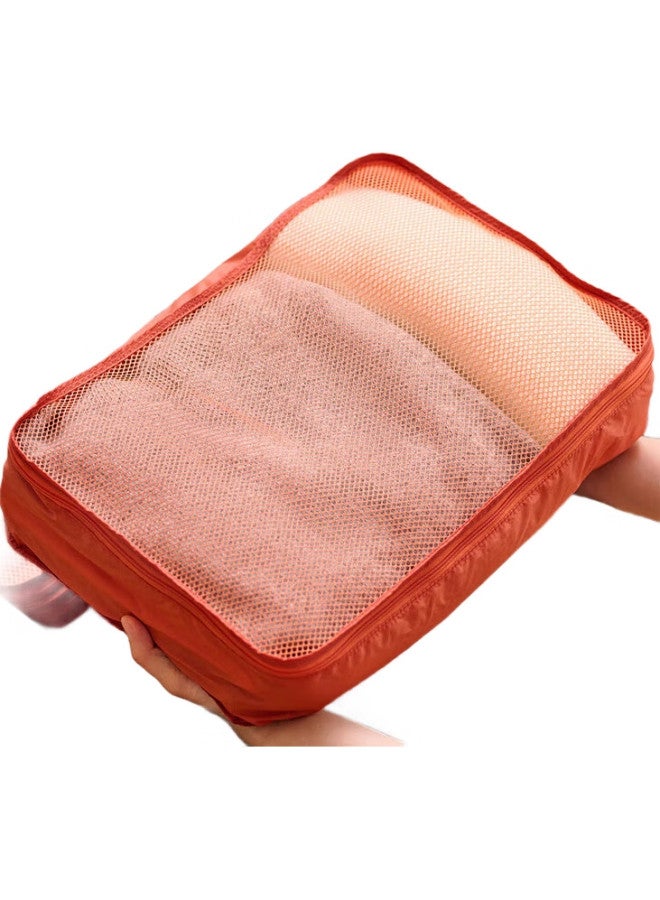 MUJI حقيبة تخزين قابلة للطي من نايلون معاد تدويره من موجي M Ohq5Cc4S برتقالية M - Image 1
