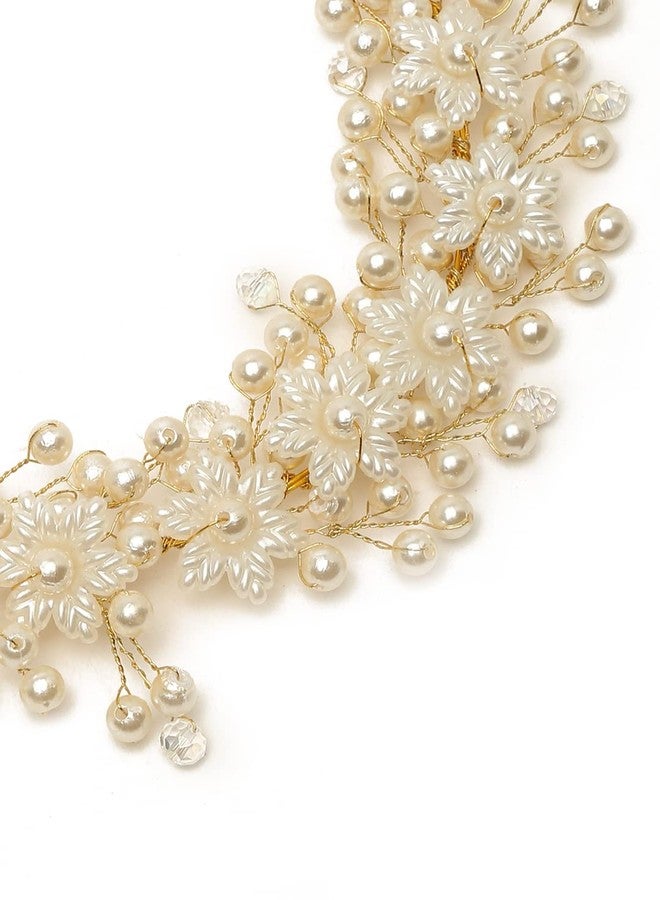 YouBella Fashion Jewellery Floral Shape Hair Chain Hair Accessories for Girls and Women (White) (YBHAIR_41655) - Image 4