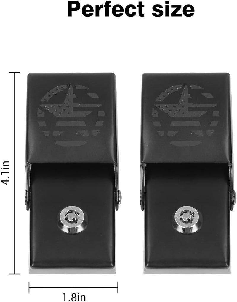 JeCar Aluminum Bonnet Latches with American Flag for Jeep Wrangler 2007-2023 JK JL Gladiator JT - Image 2