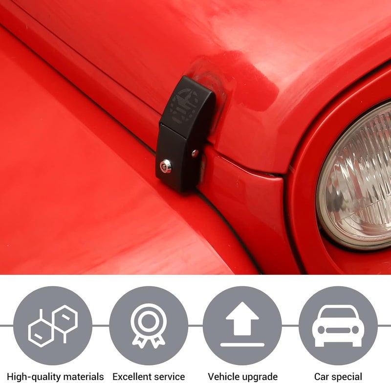 JeCar Aluminum Bonnet Latches with American Flag for Jeep Wrangler 2007-2023 JK JL Gladiator JT - Image 5