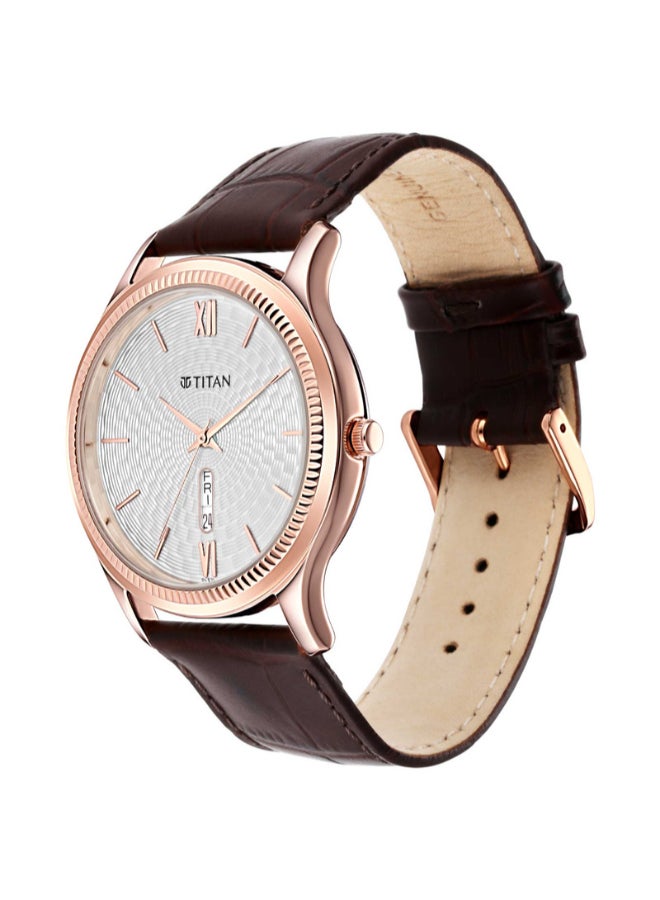 TITAN Men Analog Round Shape Leather Wrist Watch - 1824WL02 - 47.7 Mm - Image 2