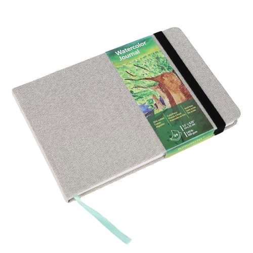 tumuarta Watercolor Journal, 8.25x5.5, 140 LB, 300 GSM, tumuarta Cotton Paper, Cold Press, 24 Sheets, 48 Pages, Watercolor Paper Sketchbooks for Use As Travel Notebook and Mixed Media Pad - Image 1