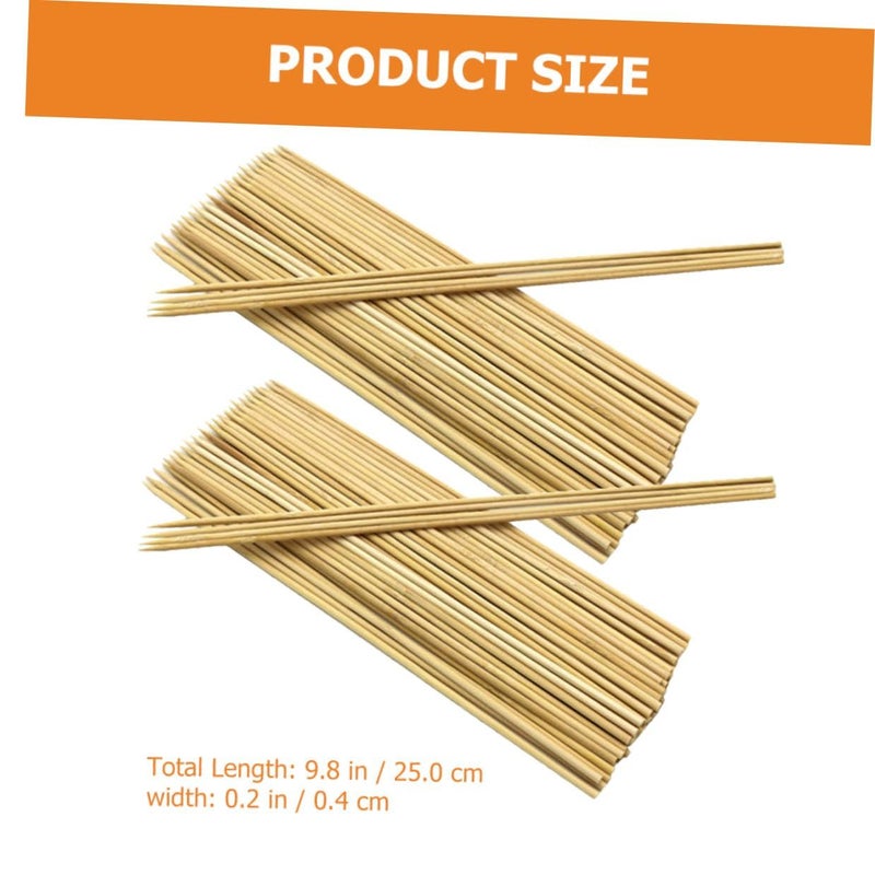 LUXSHINY 200 PCS Disposable Wooden Skewers For BBQ Grilling 4 0mm Thick 25cm Long Food Grade Sticks For Outdoor Cooking Party - Image 3