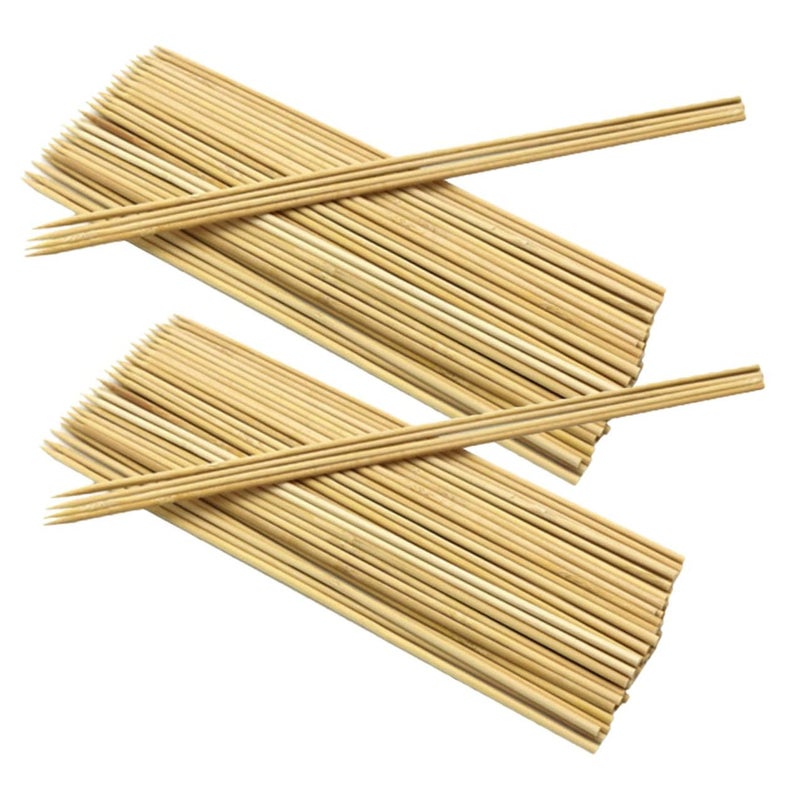 LUXSHINY 200 PCS Disposable Wooden Skewers For BBQ Grilling 4 0mm Thick 25cm Long Food Grade Sticks For Outdoor Cooking Party - Image 2